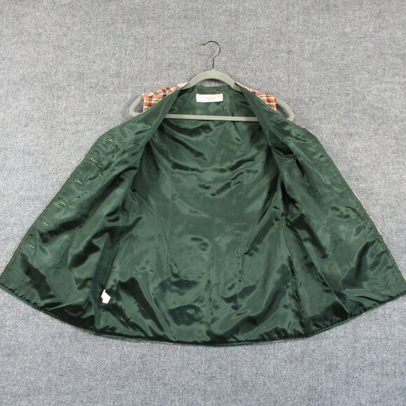 VINTAGE Pendleton Vest Womens 11 12 Orange Green Plaid Wool USA Made 70s Jrs - Picture 3 of 12